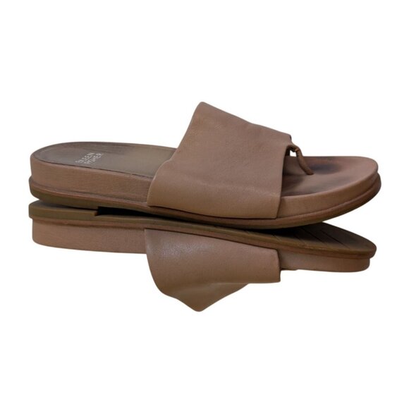 Eileen Fisher Womens Duet Tumbled Brown Leather Slip-On Slides Sandals Size 8 - Picture 5 of 8